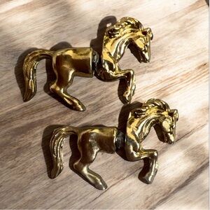 Gold Horse Front &‎ Back Split Stud Earrings Equestrian Animal Statement Gift